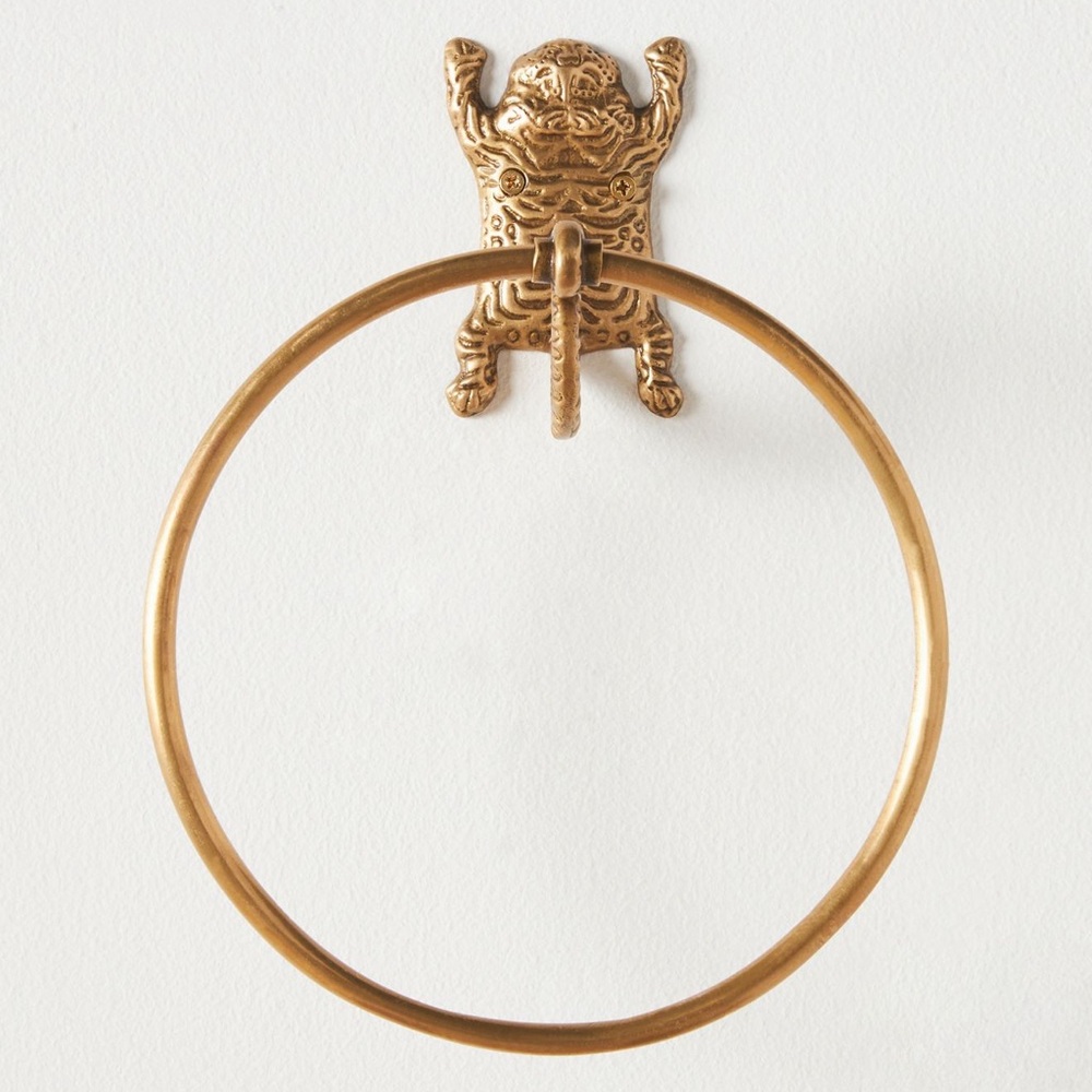 Anthropologie Tibetan Tiger Brass Towel Ring (new!)